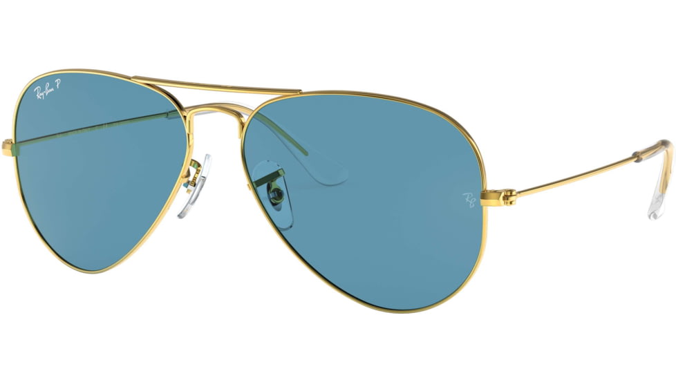 Ray-Ban Aviator Large Metal RB3025 Sunglasses, Legend Gold, Blue, 55, RB3025-9196S2-55