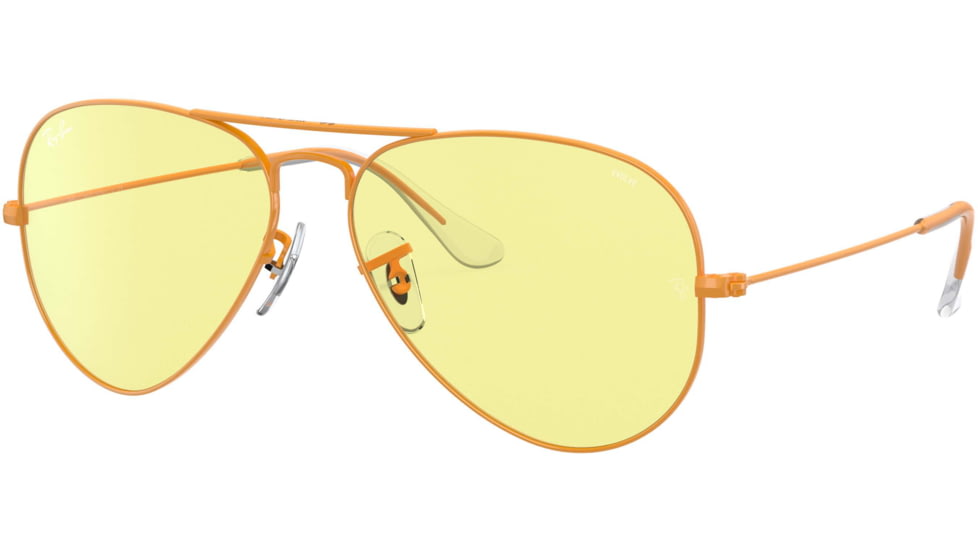 Ray-Ban Aviator Large Metal RB3025 Sunglasses, Orange, 55, RB3025-9220T4-55