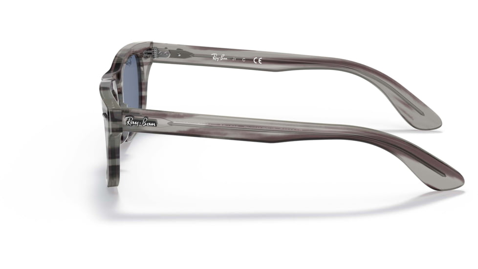 Ray-Ban Burbank JR RJ9083S Sunglasses, Dark Blue Lenses, Striped Gray, 43, RJ9083S-707480-43