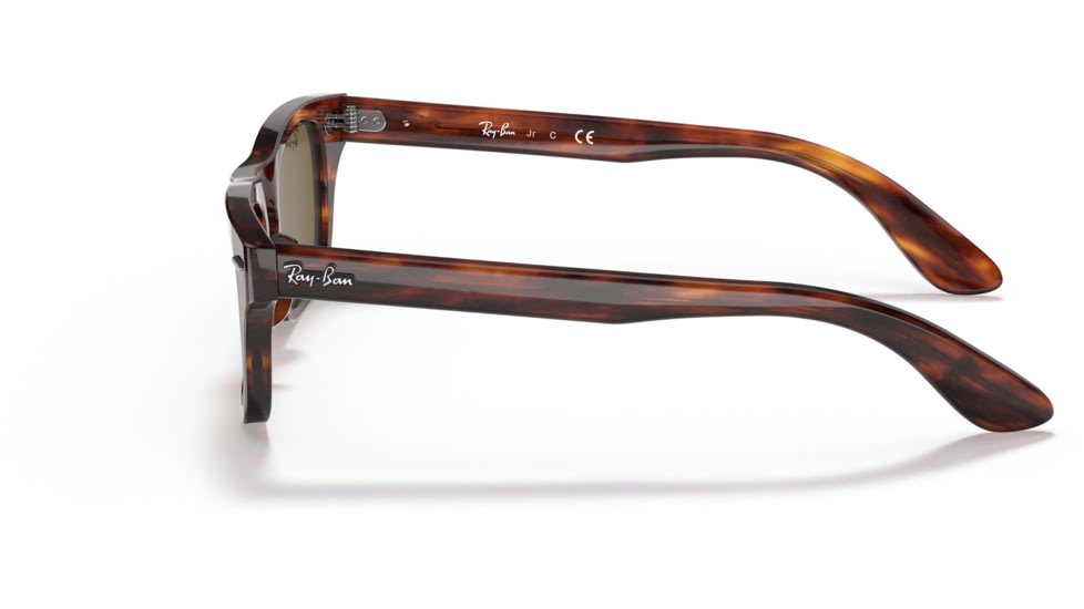 Ray-Ban Burbank JR RJ9083S Sunglasses, Dark Brown Lenses, Striped Havana, 43, RJ9083S-710373-43