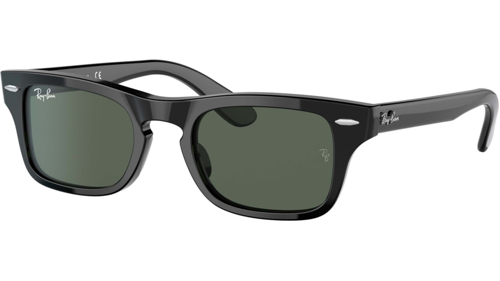 Ray-Ban Burbank JR RJ9083S Sunglasses, Dark Green Lenses, Black, 43, RJ9083S-100-71-43