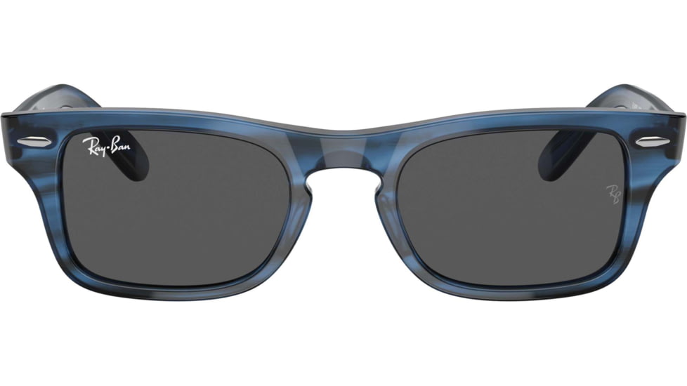 Ray-Ban Burbank JR RJ9083S Sunglasses, Dark Grey Lenses, Striped Blue, 43, RJ9083S-707287-43