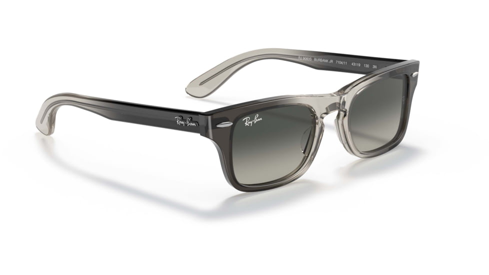 Ray-Ban Burbank JR RJ9083S Sunglasses, Gradient Grey Lenses, Transparent Grey, 43, RJ9083S-710411-43