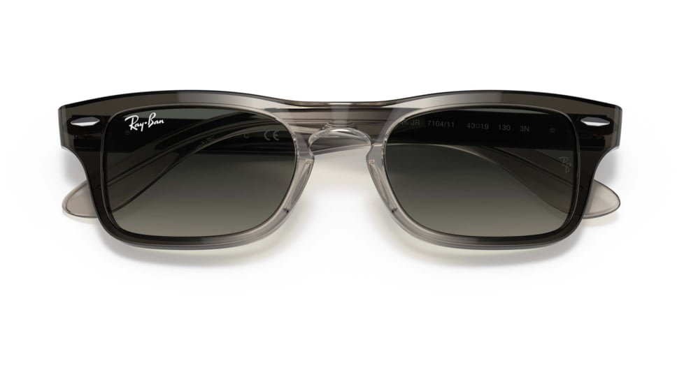 Ray-Ban Burbank JR RJ9083S Sunglasses, Gradient Grey Lenses, Transparent Grey, 43, RJ9083S-710411-43