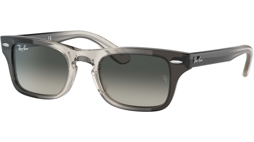 Ray-Ban Burbank JR RJ9083S Sunglasses, Gradient Grey Lenses, Transparent Grey, 43, RJ9083S-710411-43