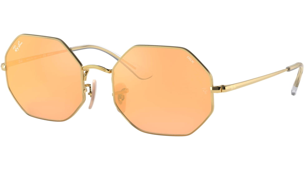 Ray-Ban Octagon RB1972 Sunglasses, Arista, Photo Orange Mirror Gold, 54, RB1972-001-B4-54
