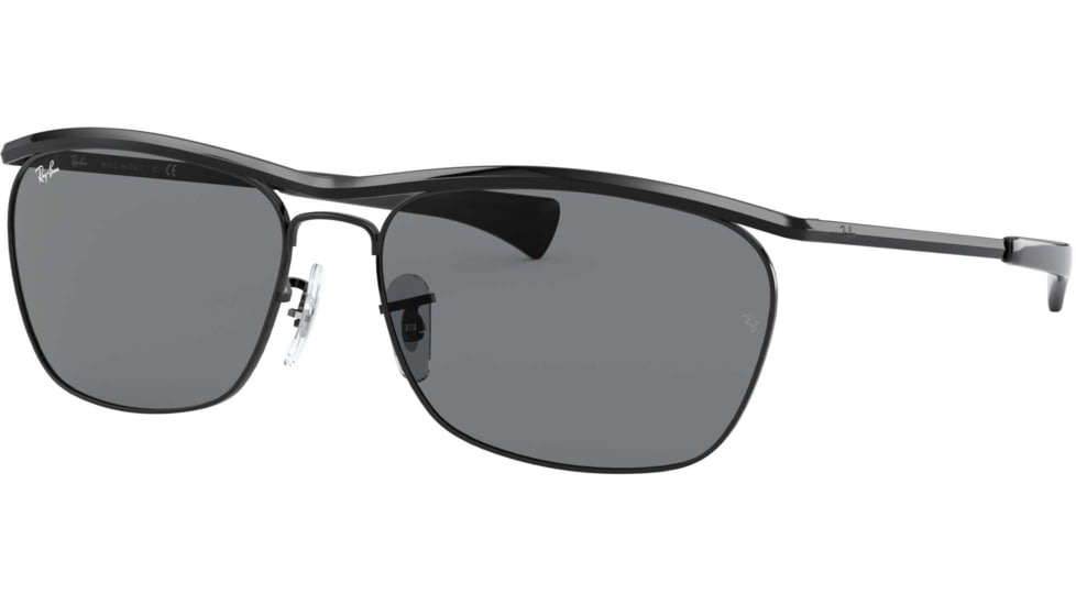 Ray-Ban Olympian II Deluxe RB3619 Sunglasses, Black, Dark Grey, 60, RB3619-002-B1-60