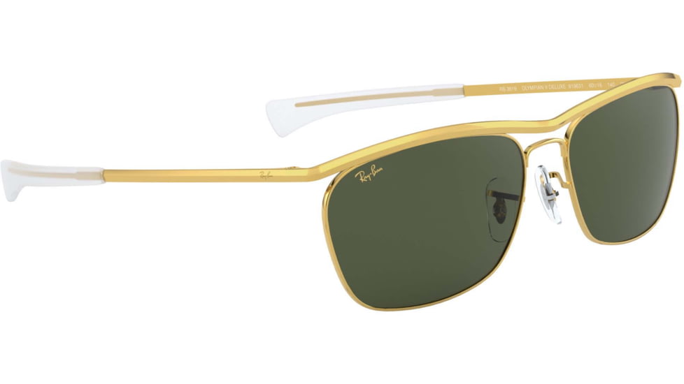 Ray-Ban Olympian II Deluxe RB3619 Sunglasses, Legend Gold, G-15 Green, 60, RB3619-919631-60