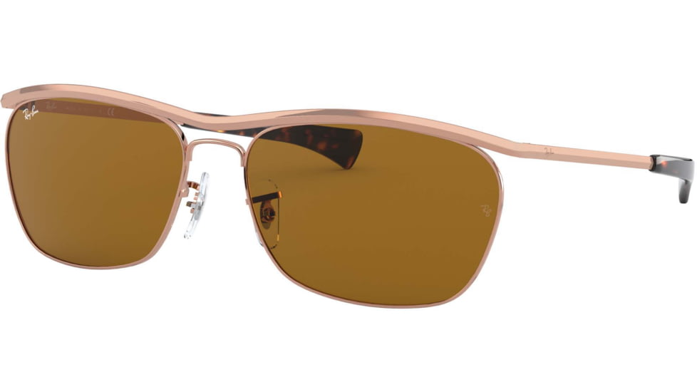 Ray-Ban Olympian II Deluxe RB3619 Sunglasses, Rose Gold, 60, RB3619-920233-60