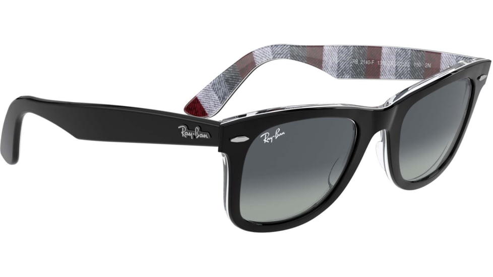Ray-Ban Original Wayfarer Low Bridge Fit RB2140F Sunglasses 13183A-54 - , Light Grey Gradient Blue Lenses