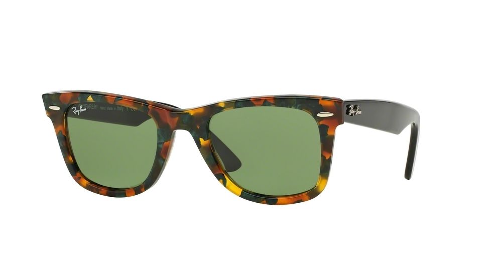 Ray-Ban Original Wayfarer Sunglasses RB2140 11594E-50 - Spotted Green Havana Frame, Green Lenses