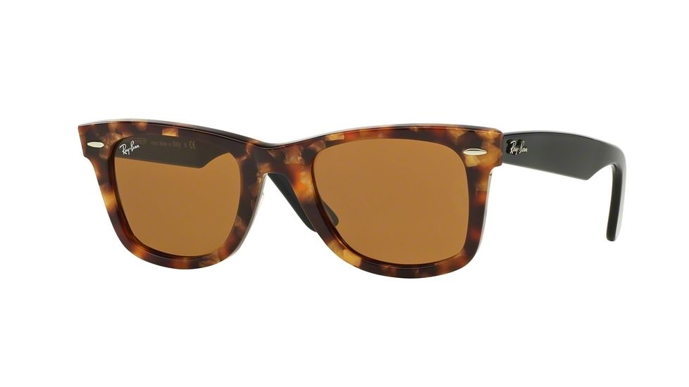 Ray-Ban Original Wayfarer Sunglasses RB2140 1160-50 - Spotted Brown Havana Frame, Brown Lenses