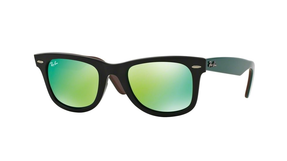 Ray-Ban Original Wayfarer Sunglasses RB2140 117519-54 - Black Frame, Grey Mirror Green Lenses