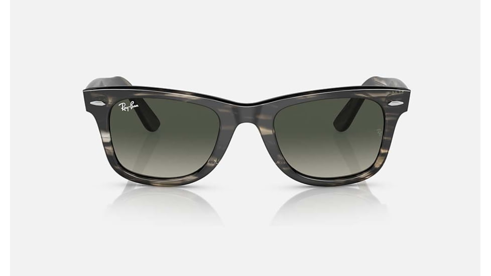 Ray-Ban Original Wayfarer Sunglasses, Striped Grey Frame, Gradient Grey Lens, Bio-Acetate, 50, RB2140-136071-50