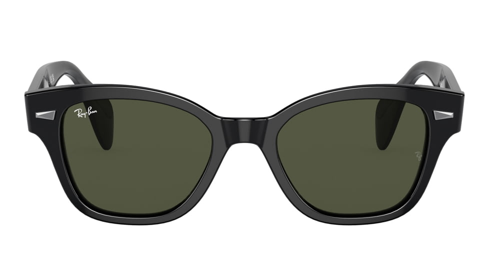 Ray-Ban RB0880S Sunglasses, Black Frame, Green Lens, 49, RB0880S-901-31-49