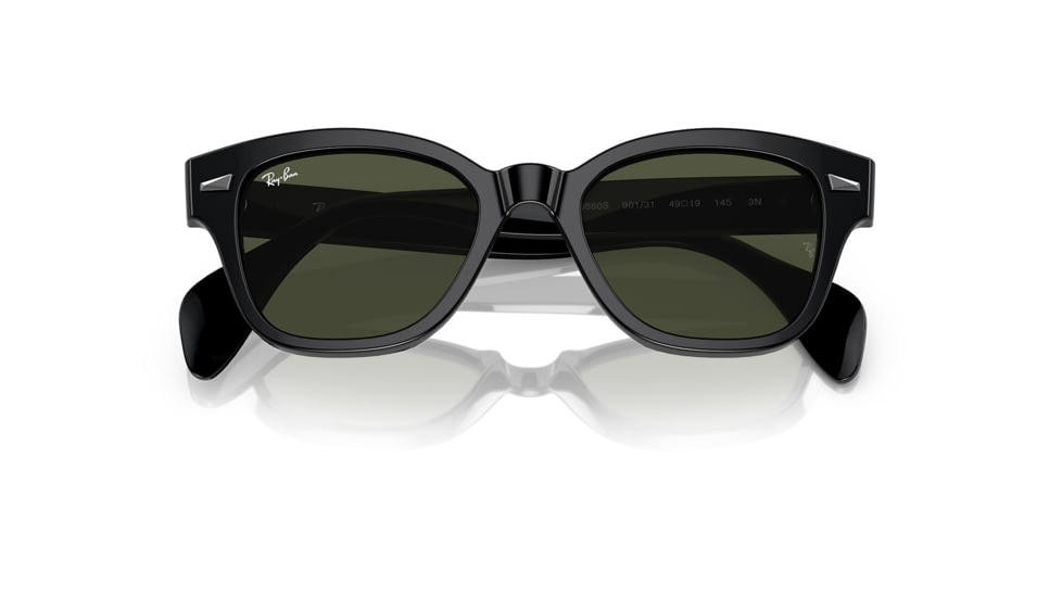 Ray-Ban RB0880S Sunglasses, Black Frame, Green Lens, 49, RB0880S-901-31-49