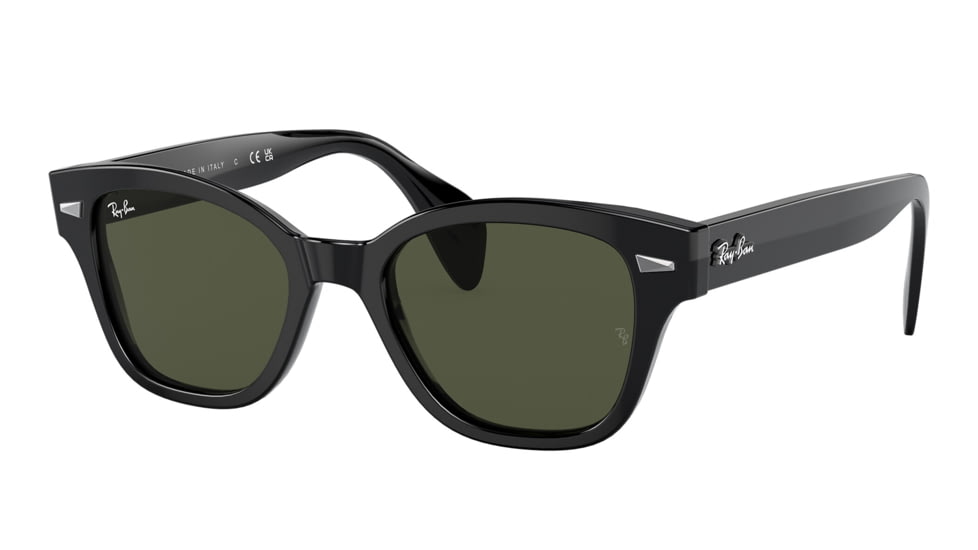 Ray-Ban RB0880S Sunglasses, Black Frame, Green Lens, 49, RB0880S-901-31-49