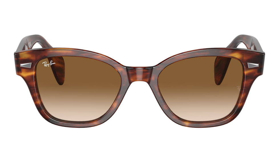 Ray-Ban RB0880S Sunglasses, Striped Havana Frame, Clear Gradient Brown Lens, 49, RB0880S-954-51-49