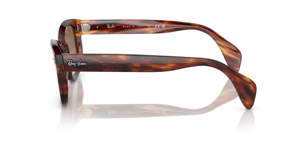 Ray-Ban RB0880S Sunglasses, Striped Havana Frame, Clear Gradient Brown Lens, 49, RB0880S-954-51-49