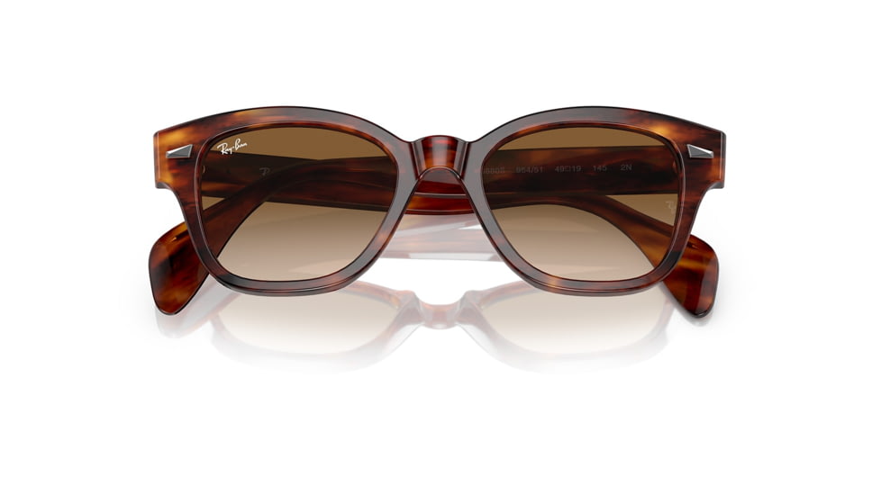 Ray-Ban RB0880S Sunglasses, Striped Havana Frame, Clear Gradient Brown Lens, 49, RB0880S-954-51-49
