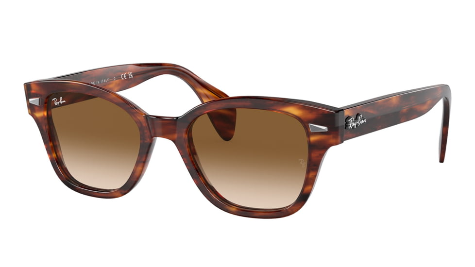 Ray-Ban RB0880S Sunglasses, Striped Havana Frame, Clear Gradient Brown Lens, 49, RB0880S-954-51-49