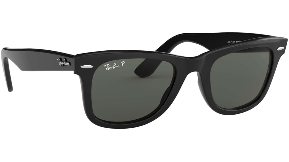 Ray-Ban RB2140 Original Wayfarer Sunglasses, Black Crystal Green Frame, Polarized 54mm Lens, 901-58-5418