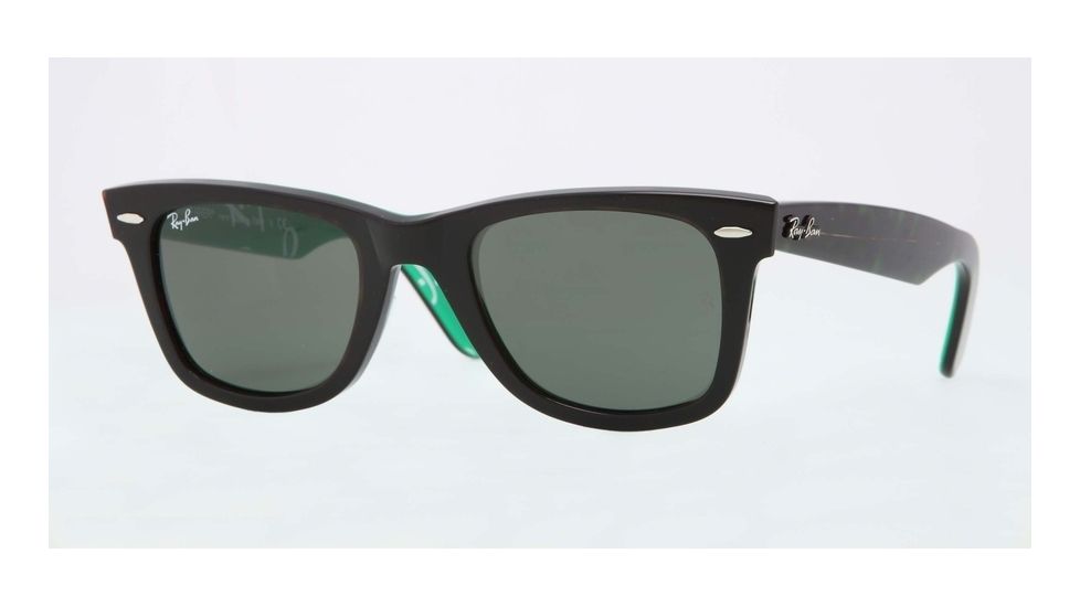 Ray-Ban RB2140F Sunglasses 1110-52 - Top Havana On Green Frame, Green Lenses