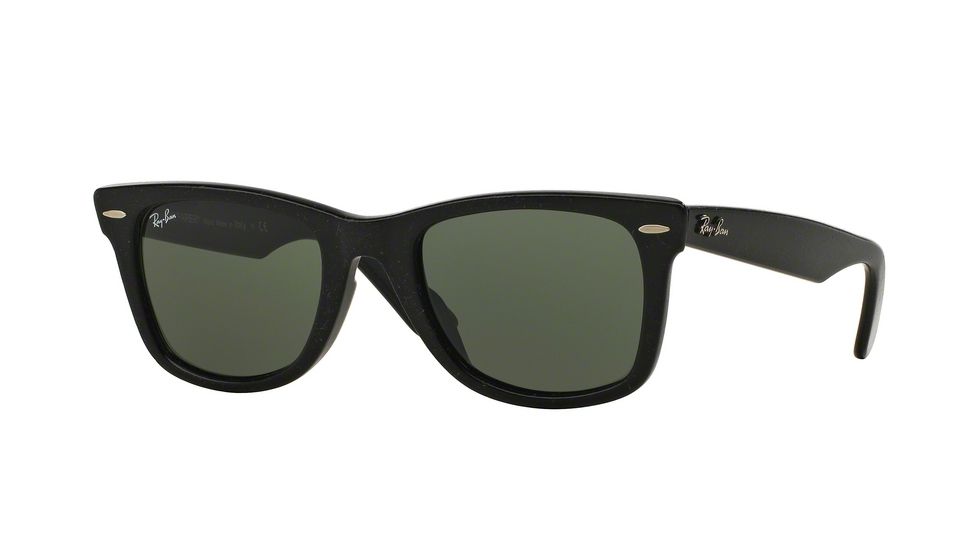Ray-Ban RB2140F Sunglasses 1184-54 - Black Effect Aged Frame, Green Lenses