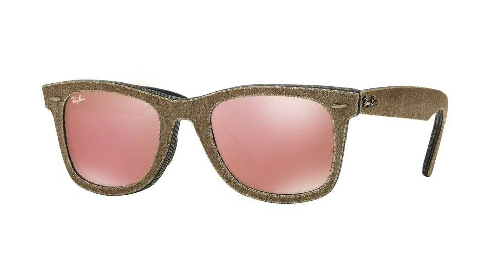 Ray-Ban RB2140F Sunglasses 1193Z2-52 - Jeans Green Brown/jeans Blue Frame, Light Brown Mirror Pink Lenses