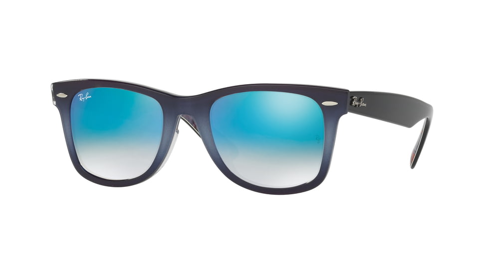 Ray-Ban RB2140F Sunglasses 11984O-52 - Top Grad Grey On Blue Frame, Mirror Gradient Blue Lenses