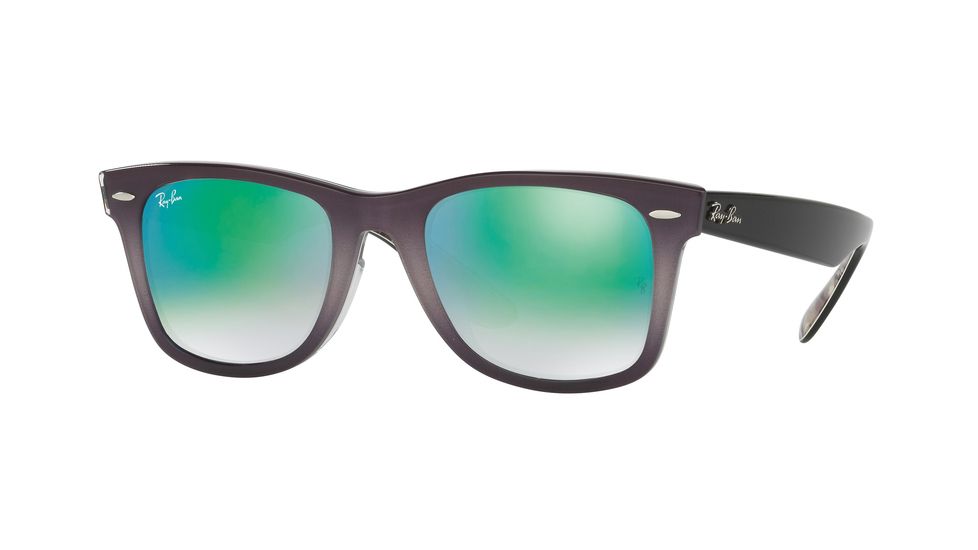 Ray-Ban RB2140F Sunglasses 11994J-52 - Top Light Grey Grad On Grey Frame, Mirror Gradient Green Lenses