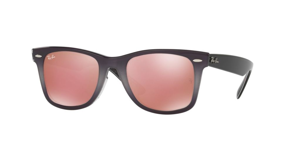 Ray-Ban RB2140F Sunglasses 1201Z2-52 - Top Light Grey Grad On Grey Frame, Mirror Copper Lenses