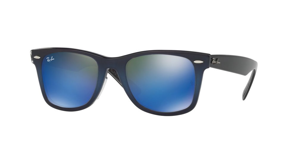 Ray-Ban RB2140F Sunglasses 120368-52 - Top Blue Grad On Light Blue Frame, Mirror Blue Lenses