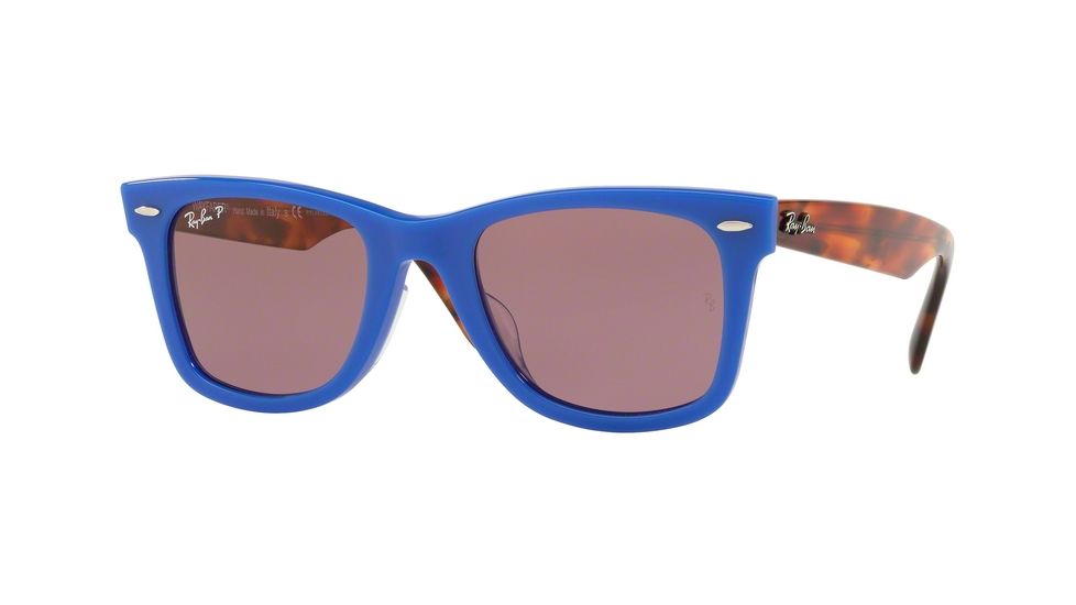 Ray-Ban RB2140F Sunglasses 1241W0-54 - Blue Frame, Violet Polar Lenses