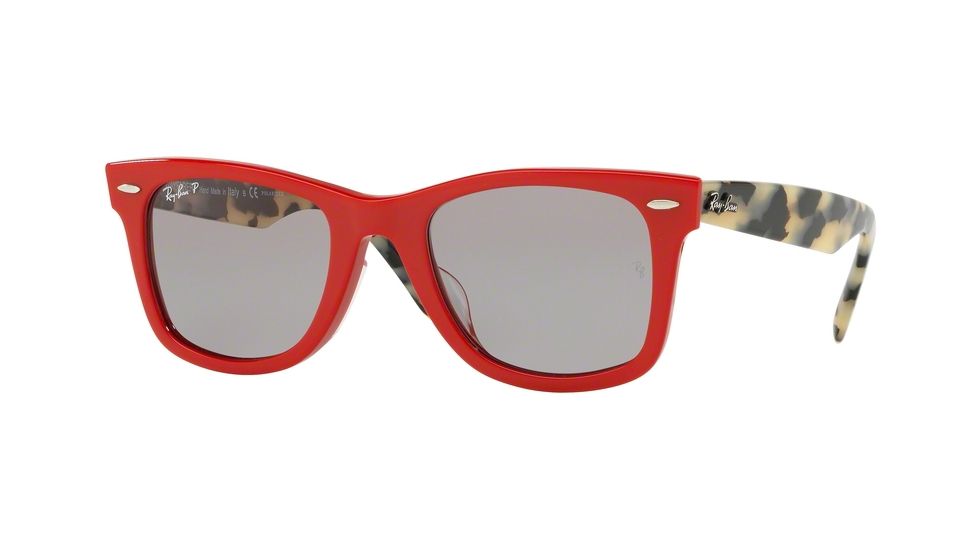 Ray-Ban RB2140F Sunglasses 1243P2-52 - Red Frame, Grey Polar Lenses