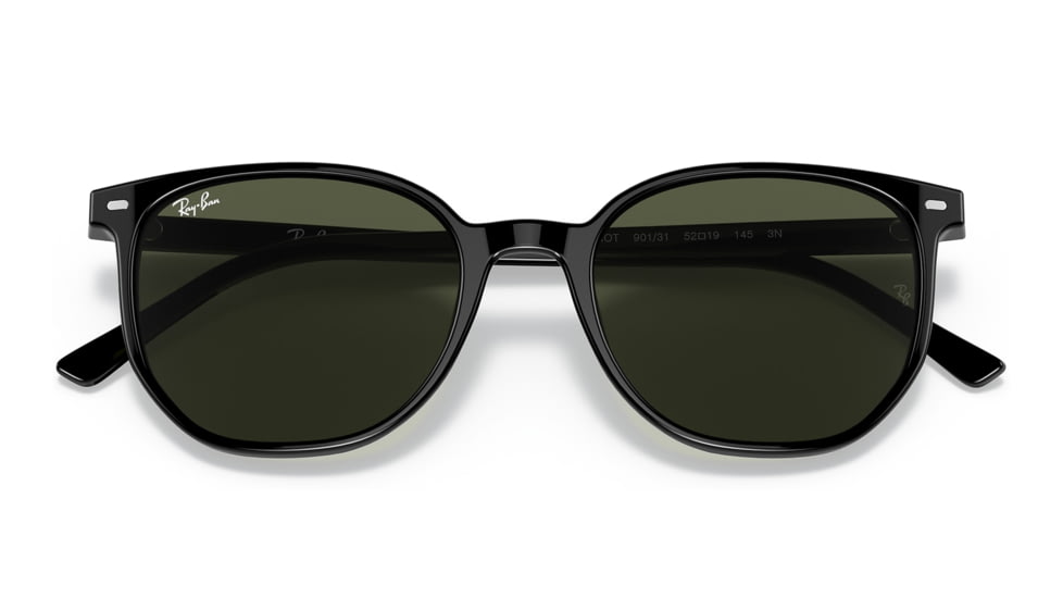 Ray-Ban RB2197 Elliot Sunglasses, Black Frame, Green Lens, 50, RB2197-901-31-50