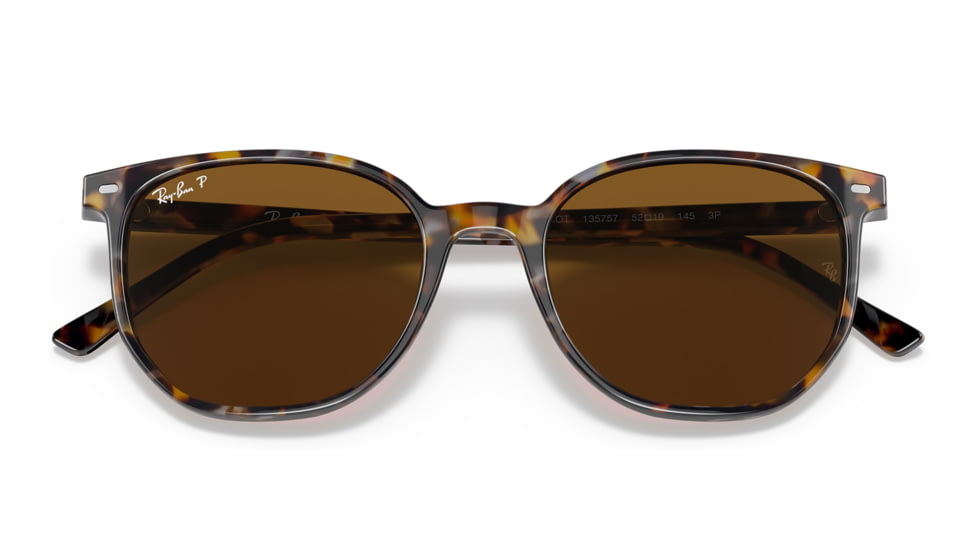 Ray-Ban RB2197 Elliot Sunglasses, Havana Brown Grey Frame, Brown Lens, Polarized, 50, RB2197-135757-50