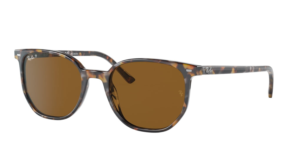 Ray-Ban RB2197 Elliot Sunglasses, Havana Brown Grey Frame, Brown Lens, Polarized, 50, RB2197-135757-50