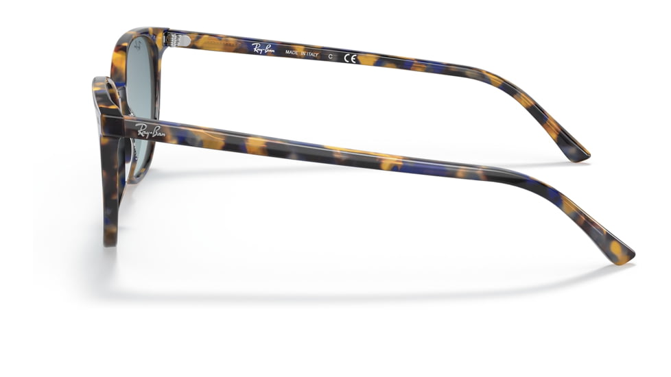 Ray-Ban RB2197 Elliot Sunglasses, Yellow/Blue Havana Frame, Blue Gradient Grey Lens, 50, RB2197-13563M-50