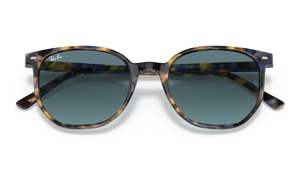 Ray-Ban RB2197 Elliot Sunglasses, Yellow/Blue Havana Frame, Blue Gradient Grey Lens, 50, RB2197-13563M-50