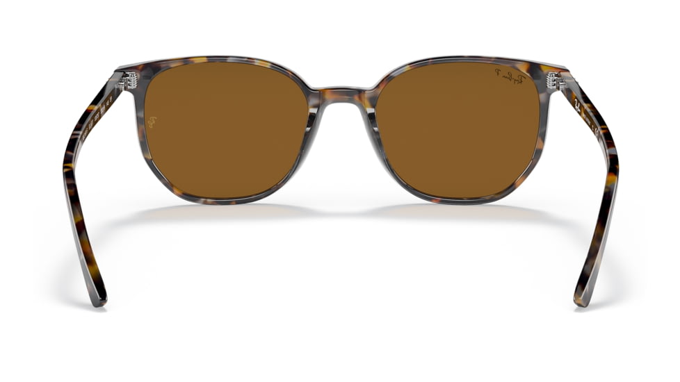 Ray-Ban RB2197F Elliot Sunglasses, Brown/Grey Havana Frame, Brown Lens, Polarized, Asian Fit, 54, RB2197F-135757-54