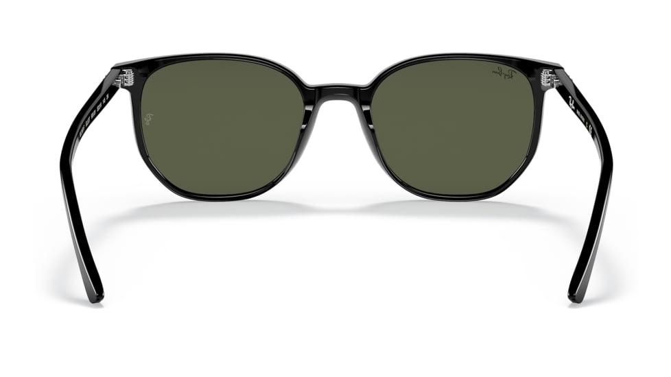 Ray-Ban RB2197F Elliot Sunglasses, Shiny Black Frame, Green Lens, Asian Fit, 54, RB2197F-901-31-54