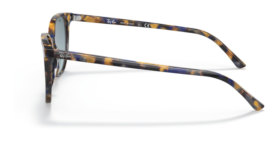 Ray-Ban RB2197F Elliot Sunglasses, Yellow/Blue Havana Frame, Blue Gradient Grey Lens, Asian Fit, 54, RB2197F-13563M-54