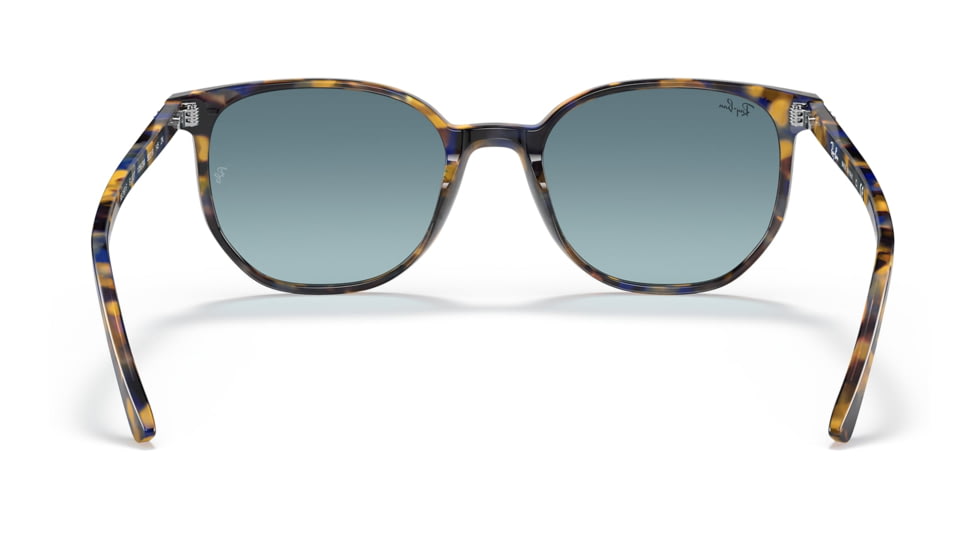 Ray-Ban RB2197F Elliot Sunglasses, Yellow/Blue Havana Frame, Blue Gradient Grey Lens, Asian Fit, 54, RB2197F-13563M-54