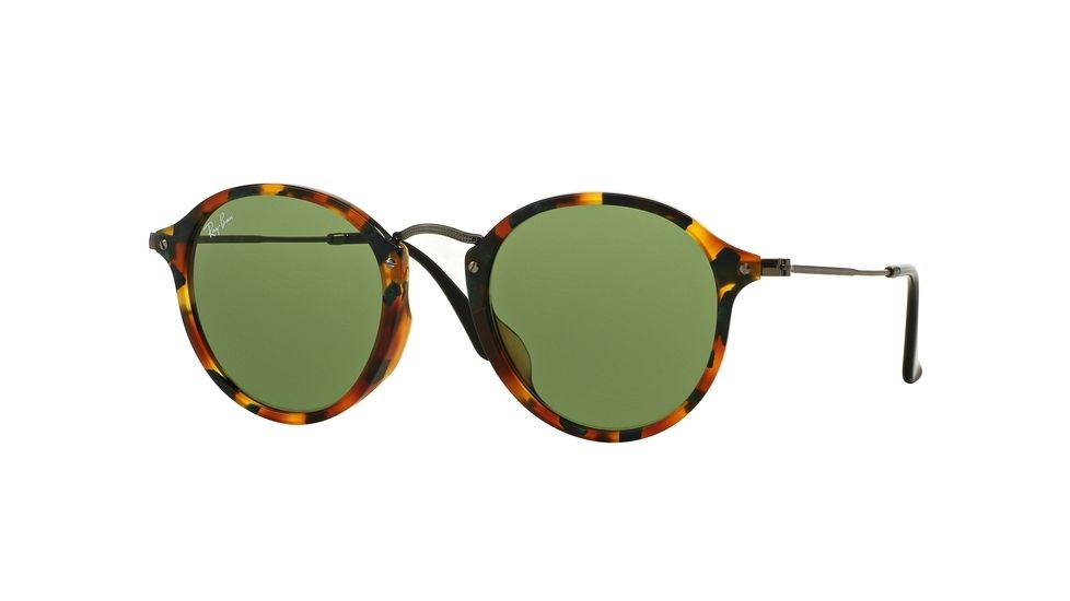 Ray-Ban RB2447F Sunglasses 11594E-52 - Spotted Green Havana Frame, Green Lenses
