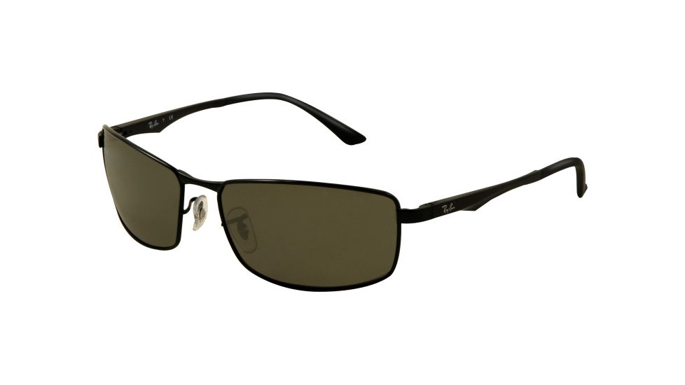 Ray-Ban RB3498 Sunglasses 002/71-6417 - Black Frame, Green Lenses