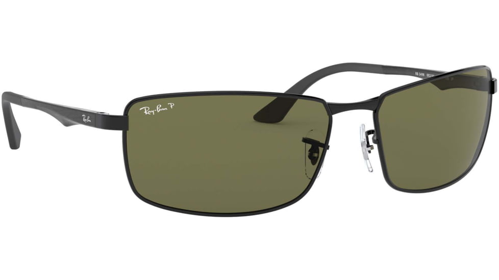 Ray-Ban RB3498 Sunglasses 002/9A-6417 - Black Frame, Green Lenses