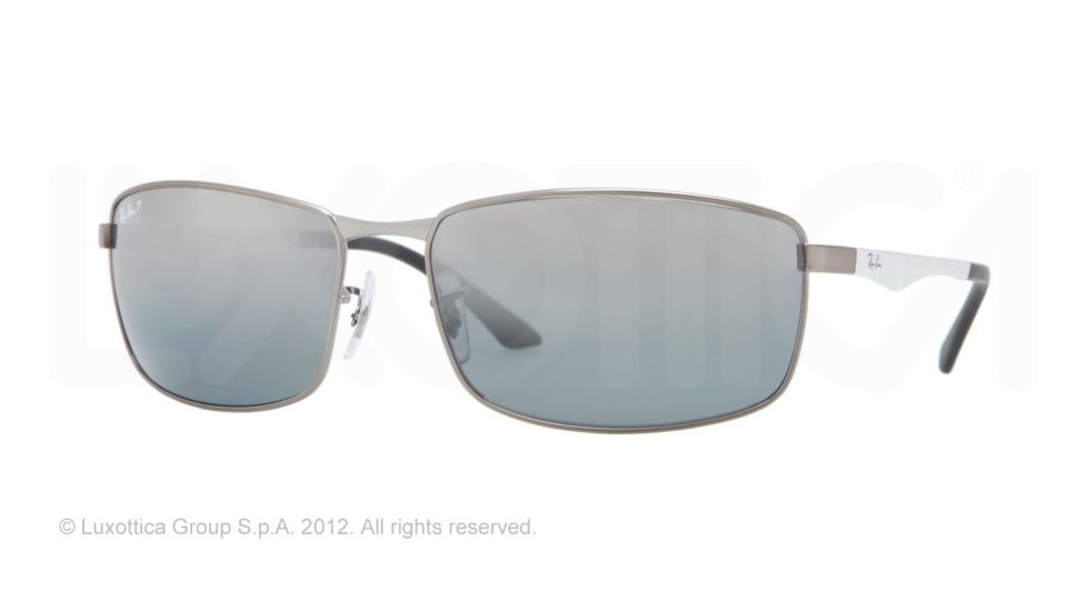 Ray-Ban RB3498 Sunglasses 029/82-6417 - Matte Gunmetal Frame, Polarized Gray Mirror Silver Gradient Lenses