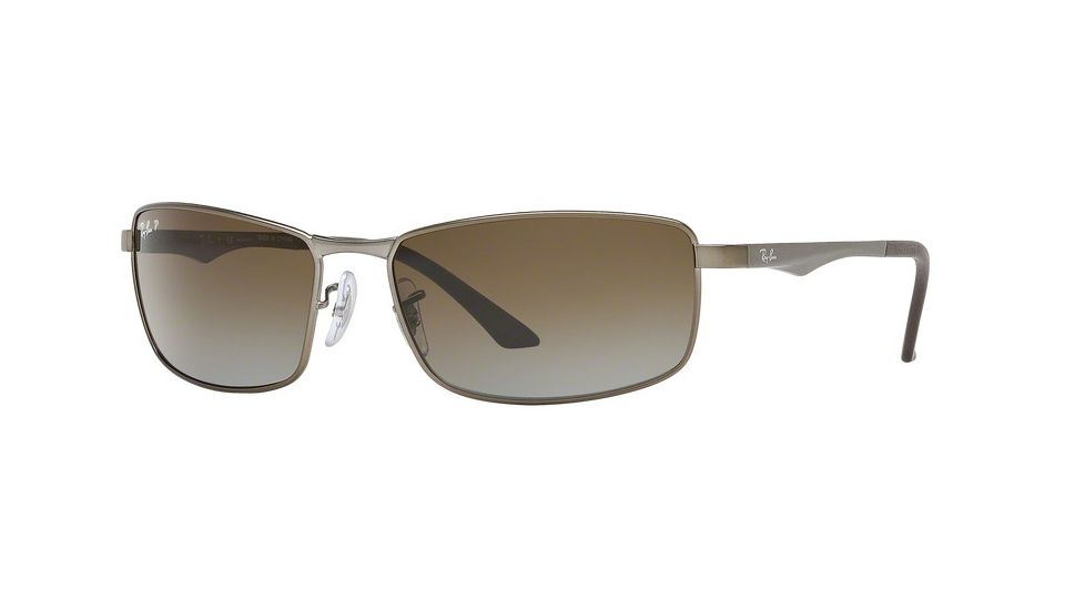 Ray-Ban RB3498 Sunglasses 029/T5-61 - Matte Gunmetal Frame, Grey Gradient Brown Polar Lenses