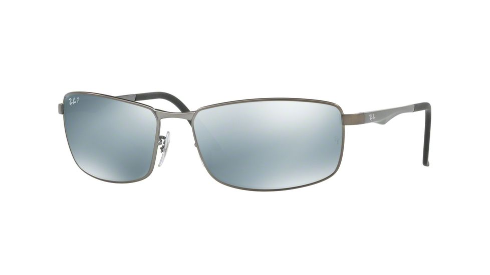 Ray-Ban RB3498 Sunglasses 029/Y4-61 - Matte Gunmetal Frame, Dark Brown Mirror Orange Polar Lenses